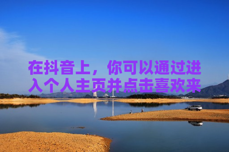 在抖音上，你可以通过进入个人主页并点击喜欢来查看自己点过的赞数。