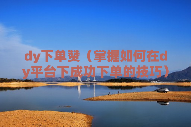 dy下单赞（掌握如何在dy平台下成功下单的技巧）