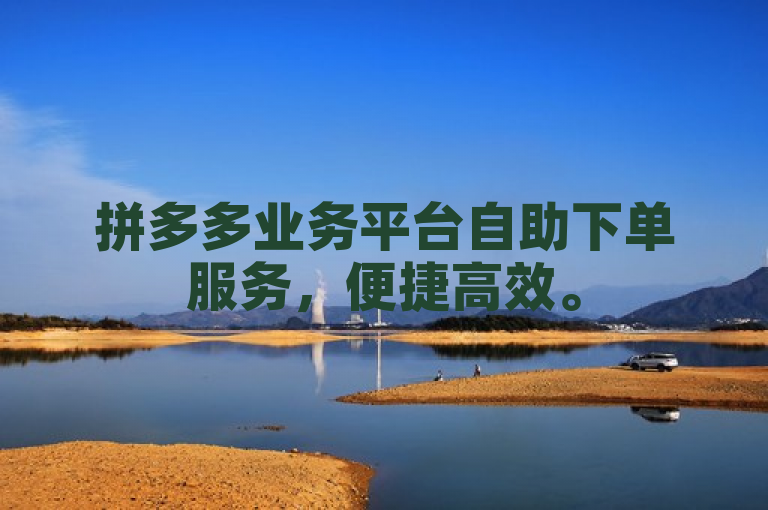 拼多多业务平台自助下单服务，便捷高效。