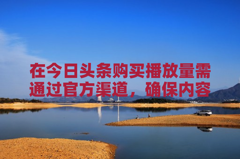 在今日头条购买播放量需通过官方渠道，确保内容合规且质量高。